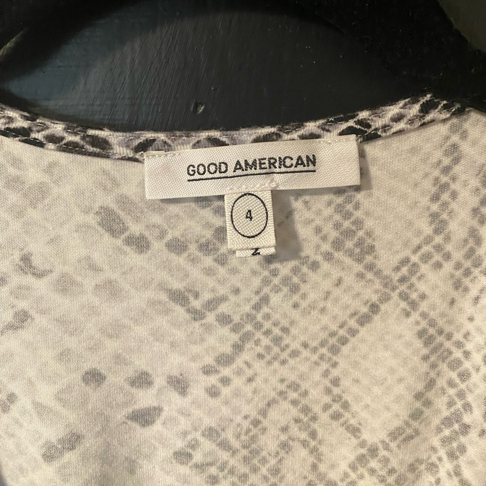 Good American Gray Snake Print Maxi Dress